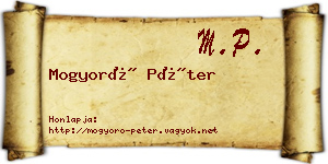 Mogyoró Péter névjegykártya